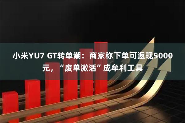 小米YU7 GT转单潮：商家称下单可返现5000元，“废单激活”成牟利工具
