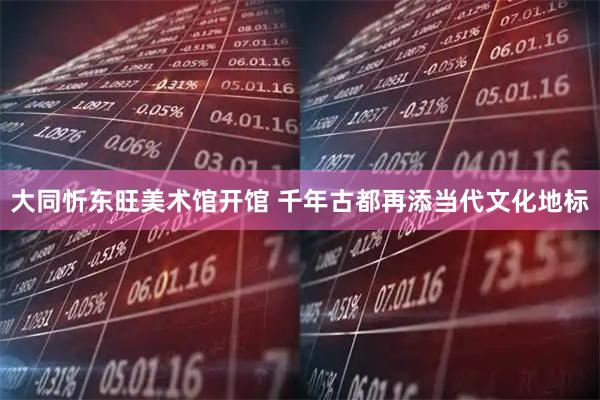 大同忻东旺美术馆开馆 千年古都再添当代文化地标